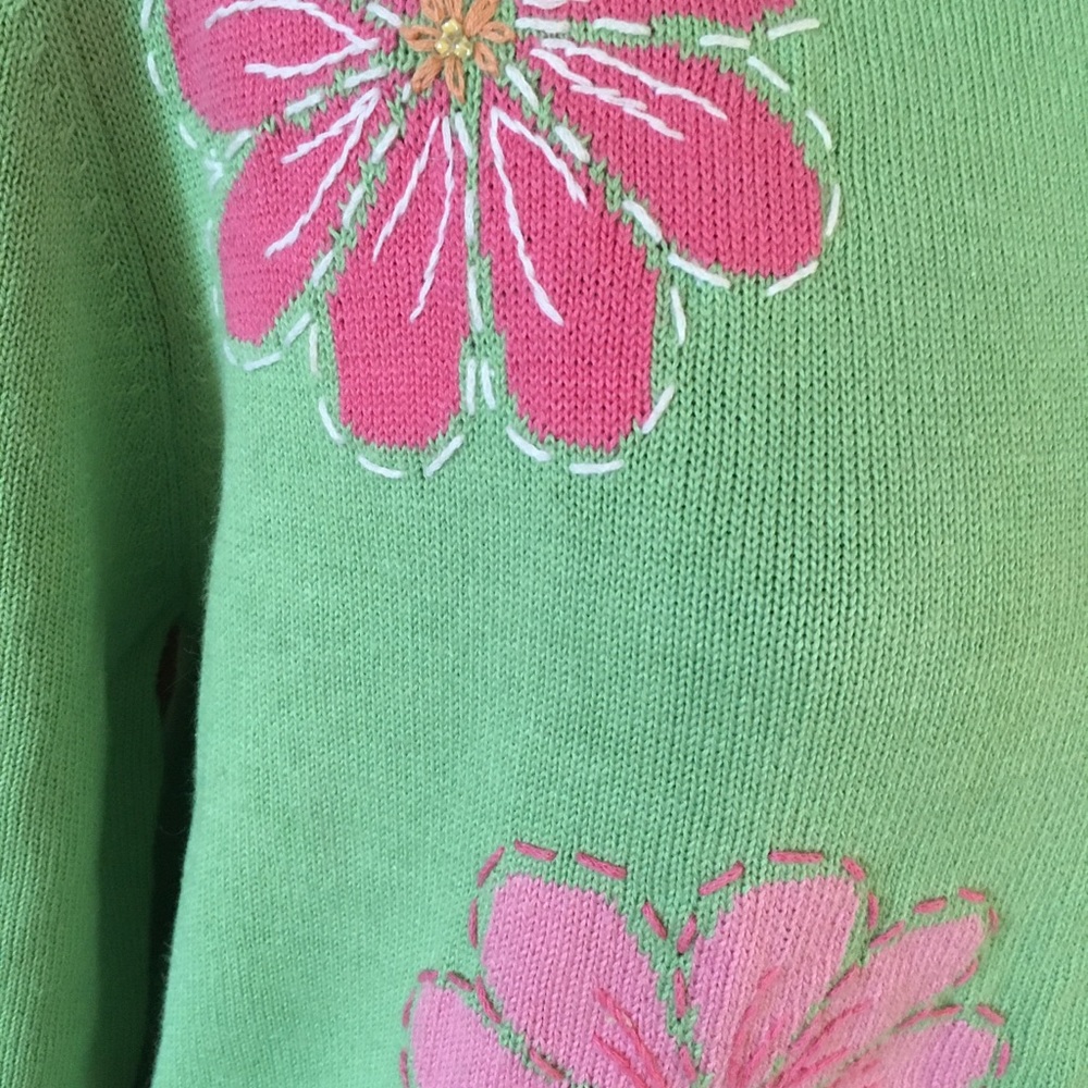 Alfred Dunner Butterfly Flower Sweater Size Small - Picture 2 of 8
